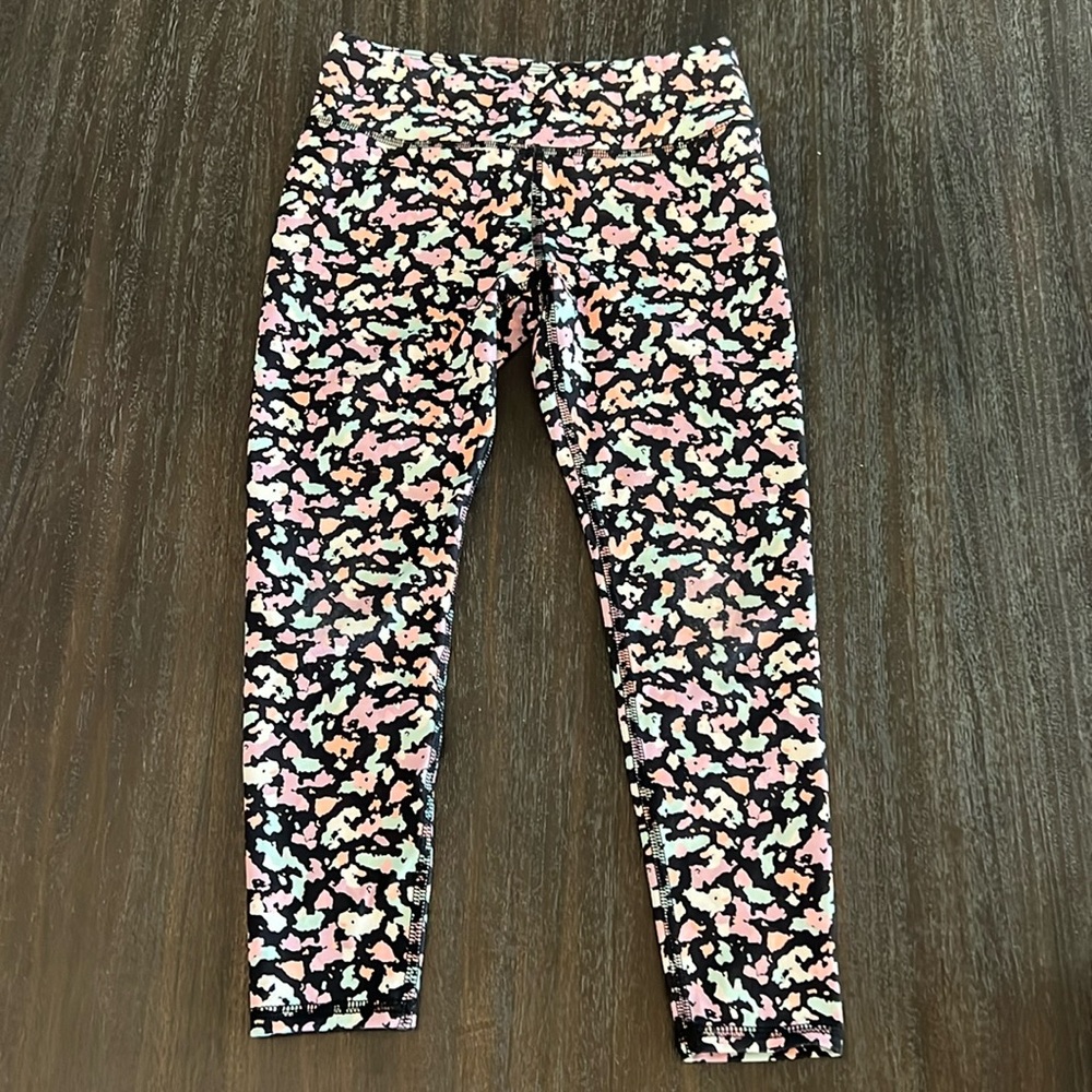 Athletic Works Girls S 6-6X Leggings Active Pants Terrazzo Print